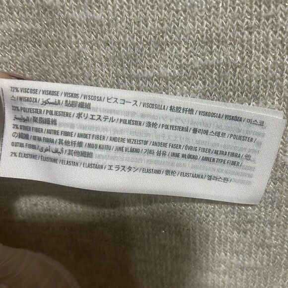 Abercrombie & Fitch Oversized Sparkling Knit with Pleated Chiffon Hem Sweater - Picture 13 of 13